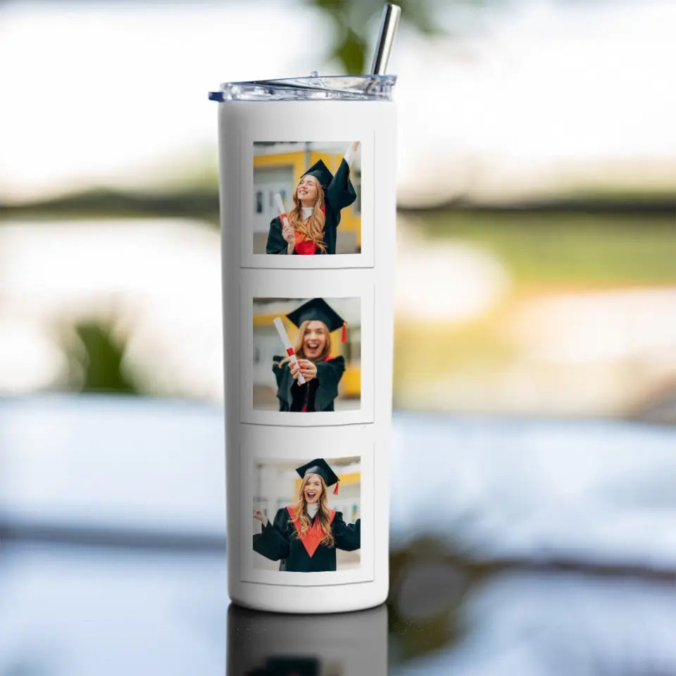 Congrats Class Of 2025 Upload Photo Skinny Tumbler