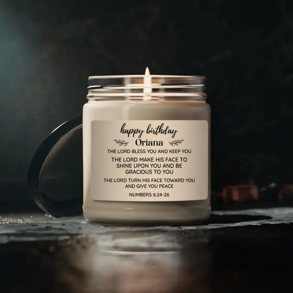 The Lord Bless You And Keep You Happy Birthday Scented Candle