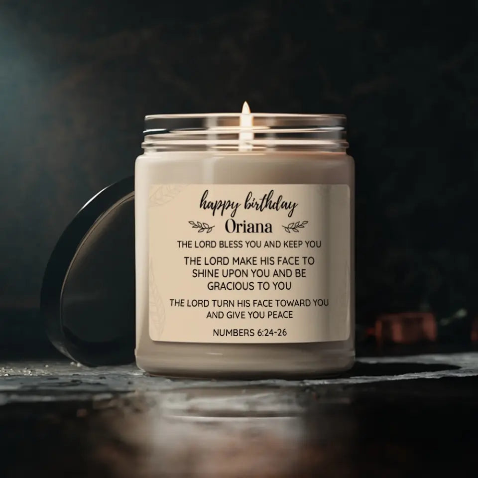 The Lord Bless You And Keep You Happy Birthday Scented Candle