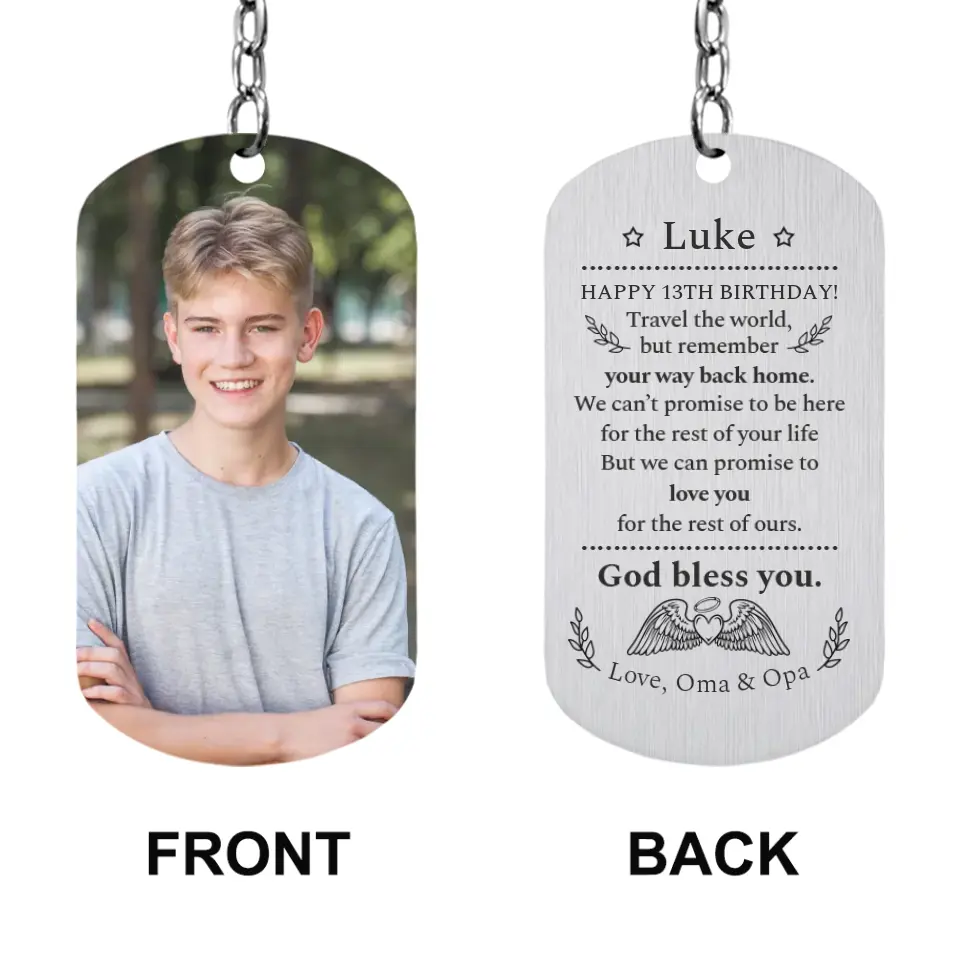 Happy Birthday We Can Promise To Love You Stainless Steel Keychain