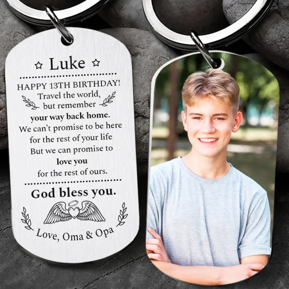 Happy Birthday We Can Promise To Love You Stainless Steel Keychain