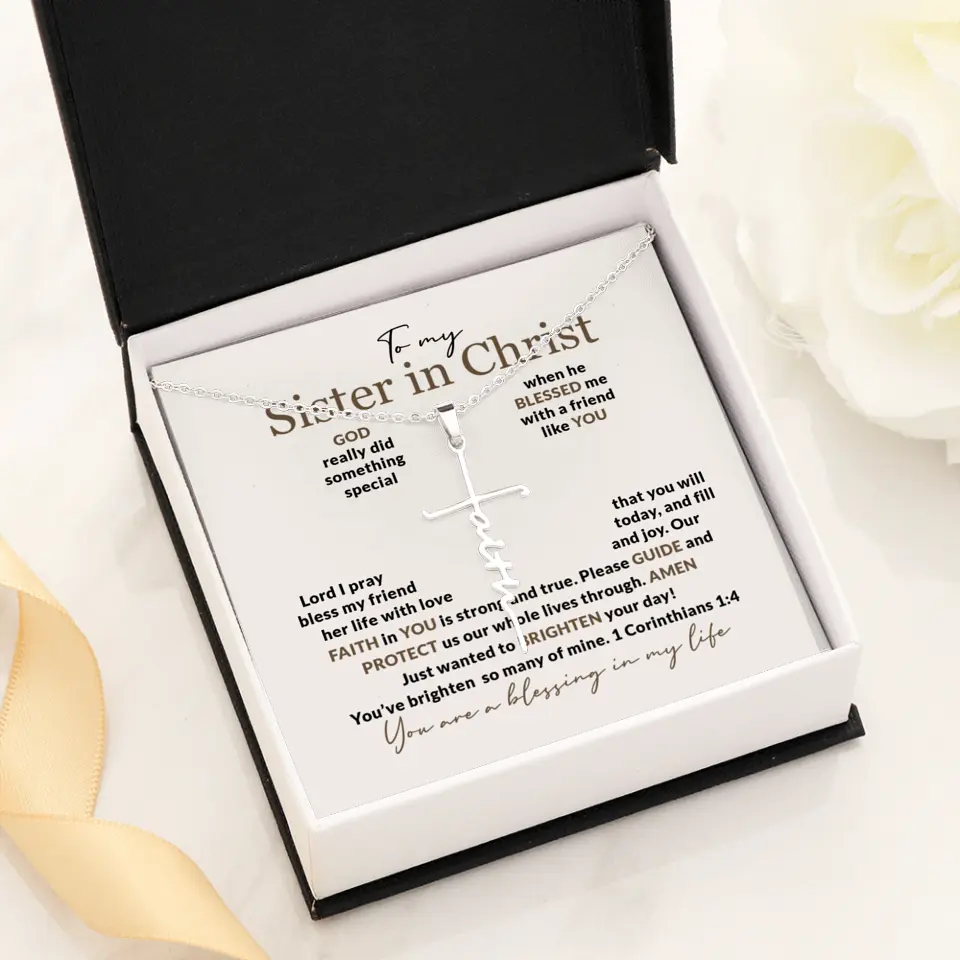 To My Sister In Christ Personalized Silver Jewellery