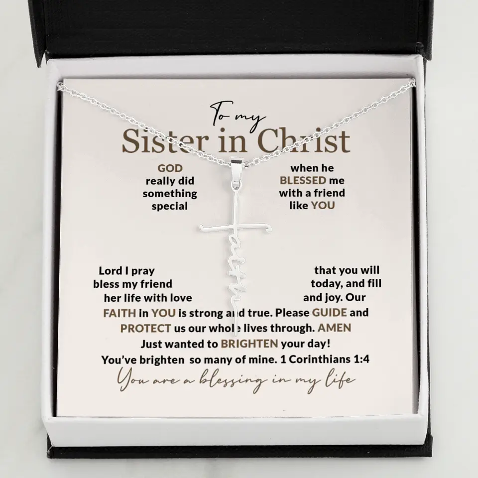 To My Sister In Christ Personalized Silver Jewellery
