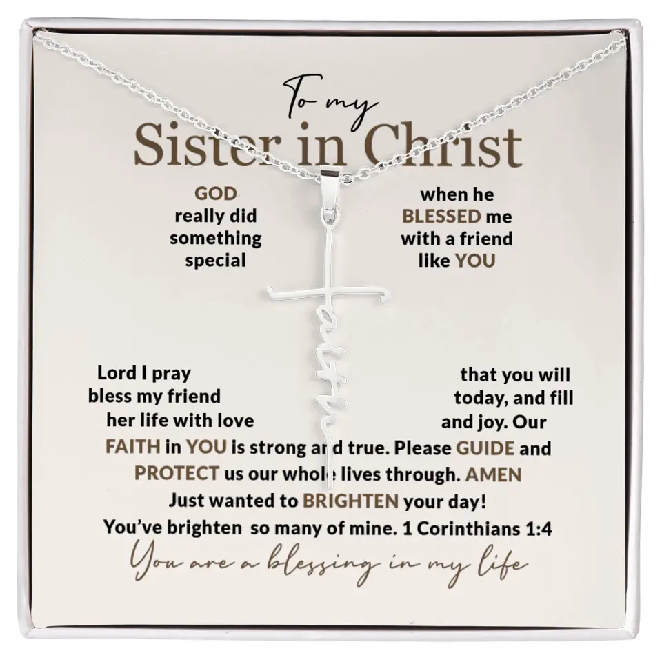 To My Sister In Christ Personalized Silver Jewellery