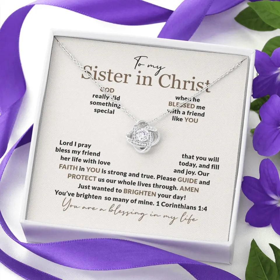 To My Sister In Christ Personalized Silver Jewellery