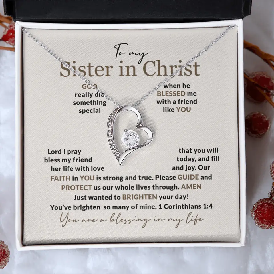 To My Sister In Christ Personalized Silver Jewellery