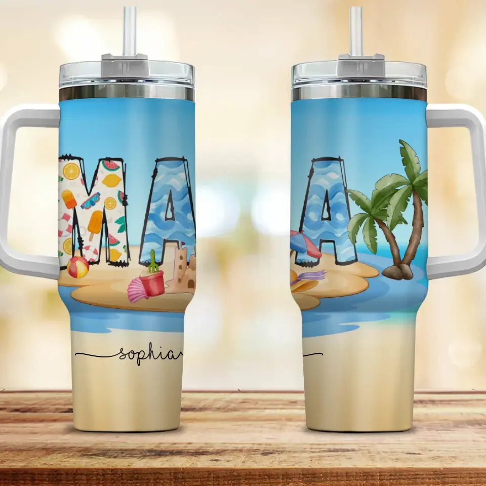 Mama Summer Vibes Personalized Tumbler