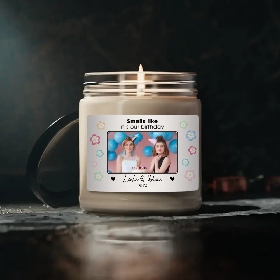 Smells Like It&#39;s Our Birthday Personalized Scented Candle