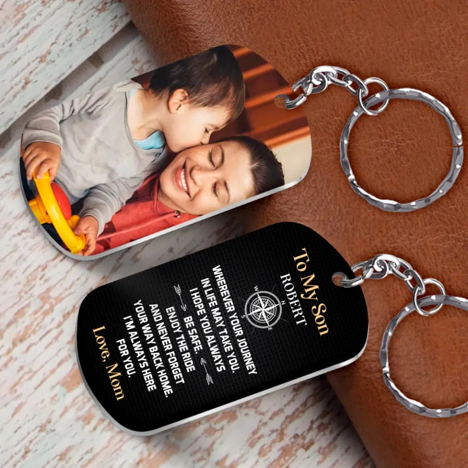 To My Son I'm Always Here For You Personalized Keychain