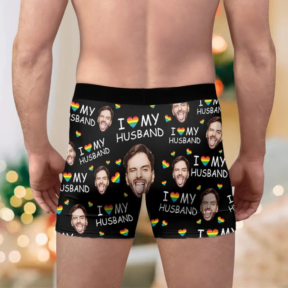 I Love My Husband Funny Boxer Gift for Gay Men Birthday Anniversary Gifts