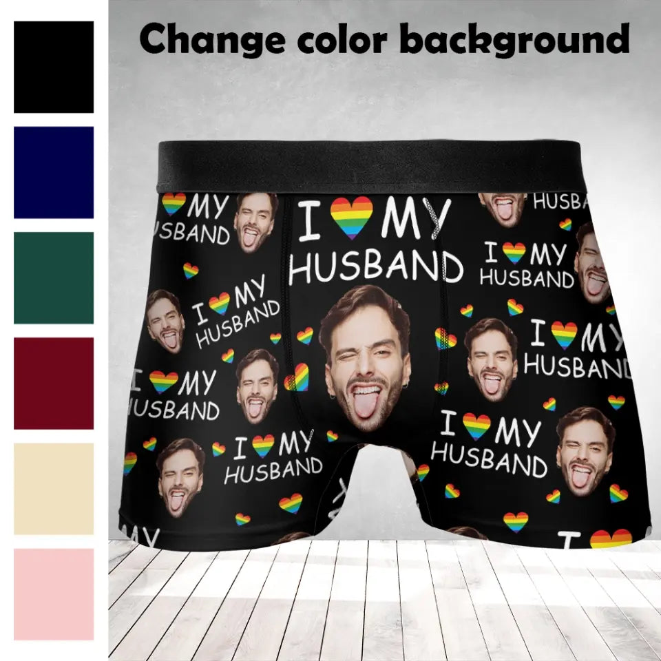 I Love My Husband Funny Boxer Gift for Gay Men Birthday Anniversary Gifts