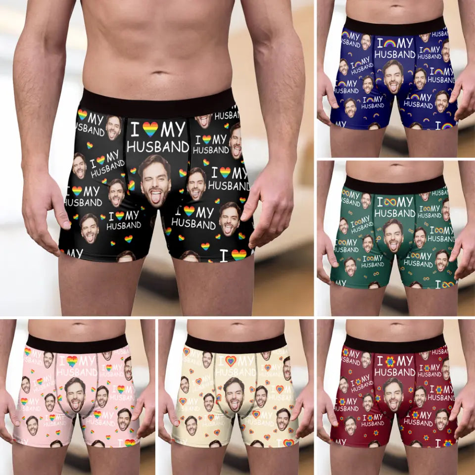 I Love My Husband Funny Boxer Gift for Gay Men Birthday Anniversary Gifts