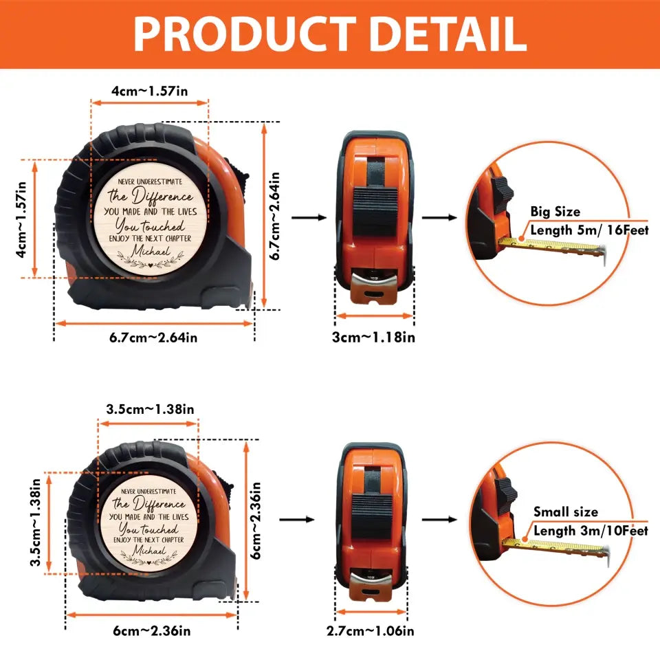 Tape Measuring Tool | Personalized Retirement Gifts | Loveable