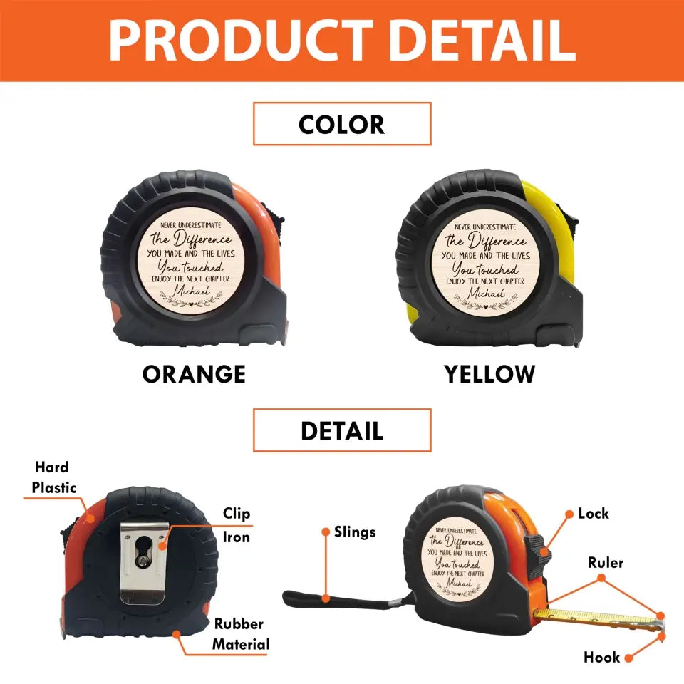 Tape Measuring Tool | Personalized Retirement Gifts | Loveable