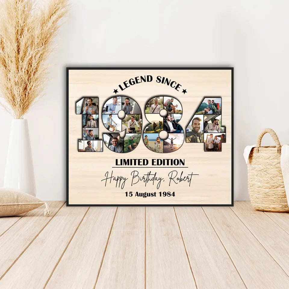 Legend Since 1984 Limited Edition Custom Wooden Art  Birthday Gift For Men