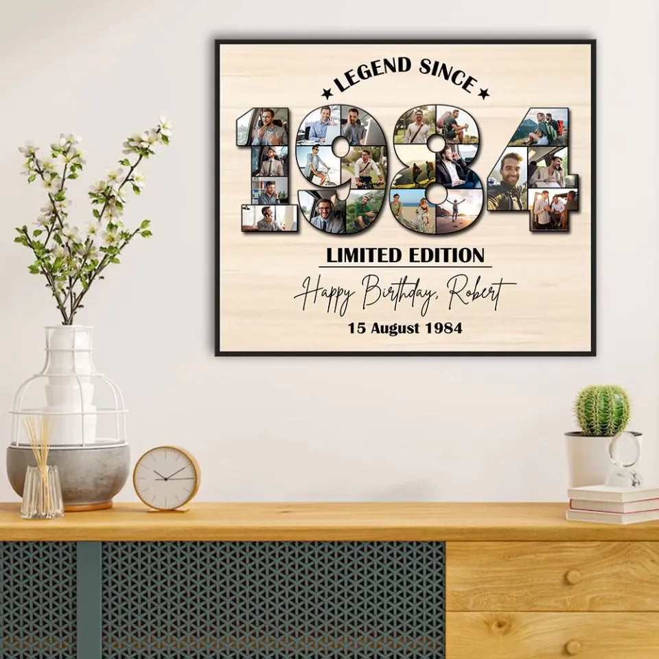 Legend Since 1984 Limited Edition Custom Wooden Art  Birthday Gift For Men