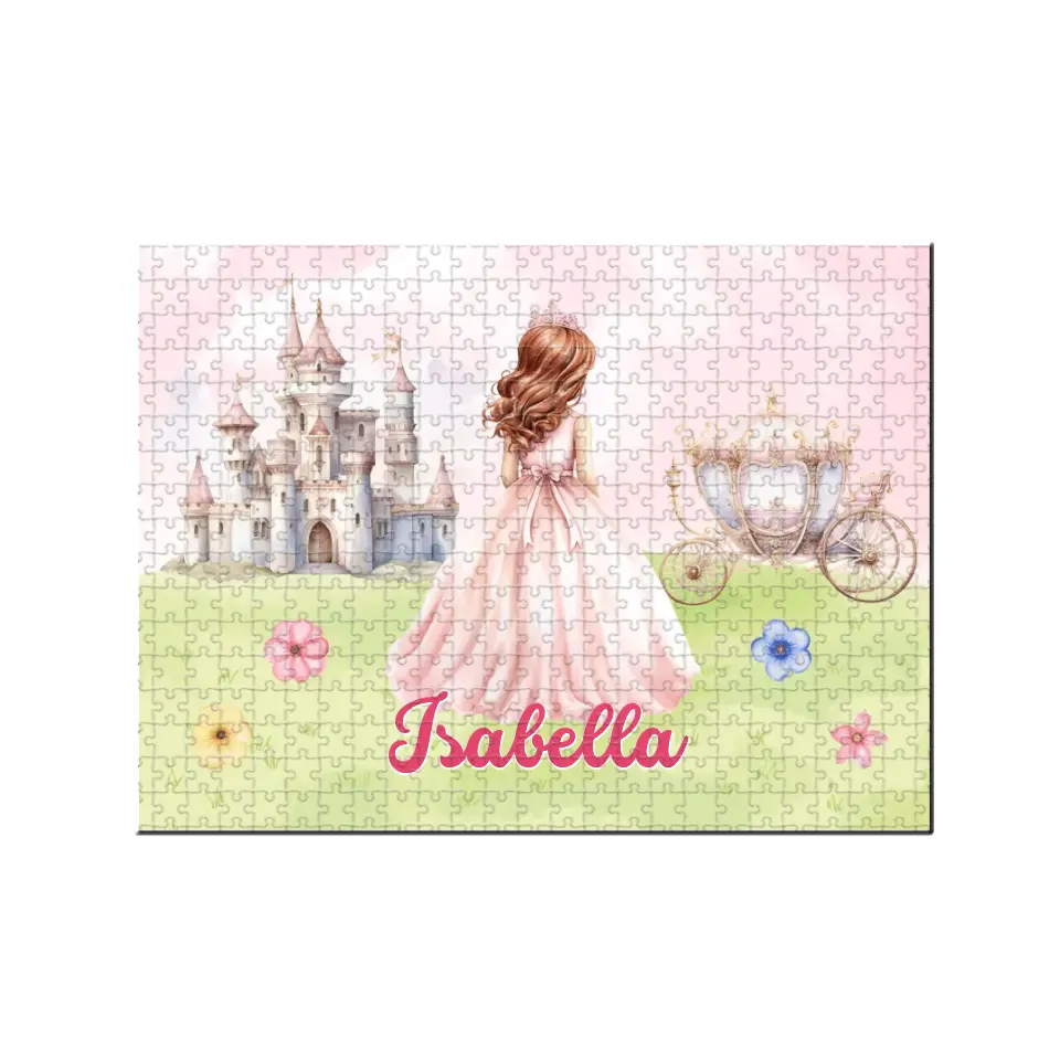 Personalized Princess with Castle Jigsaw Puzzle for Daughter Granddaughter Cute Birthday Gifts