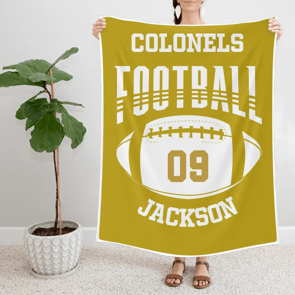Cozy Team Pride, Fleece Throw Blankets, Personalized Gift for Football Players, Football Lovers | 310IHPBNBL498