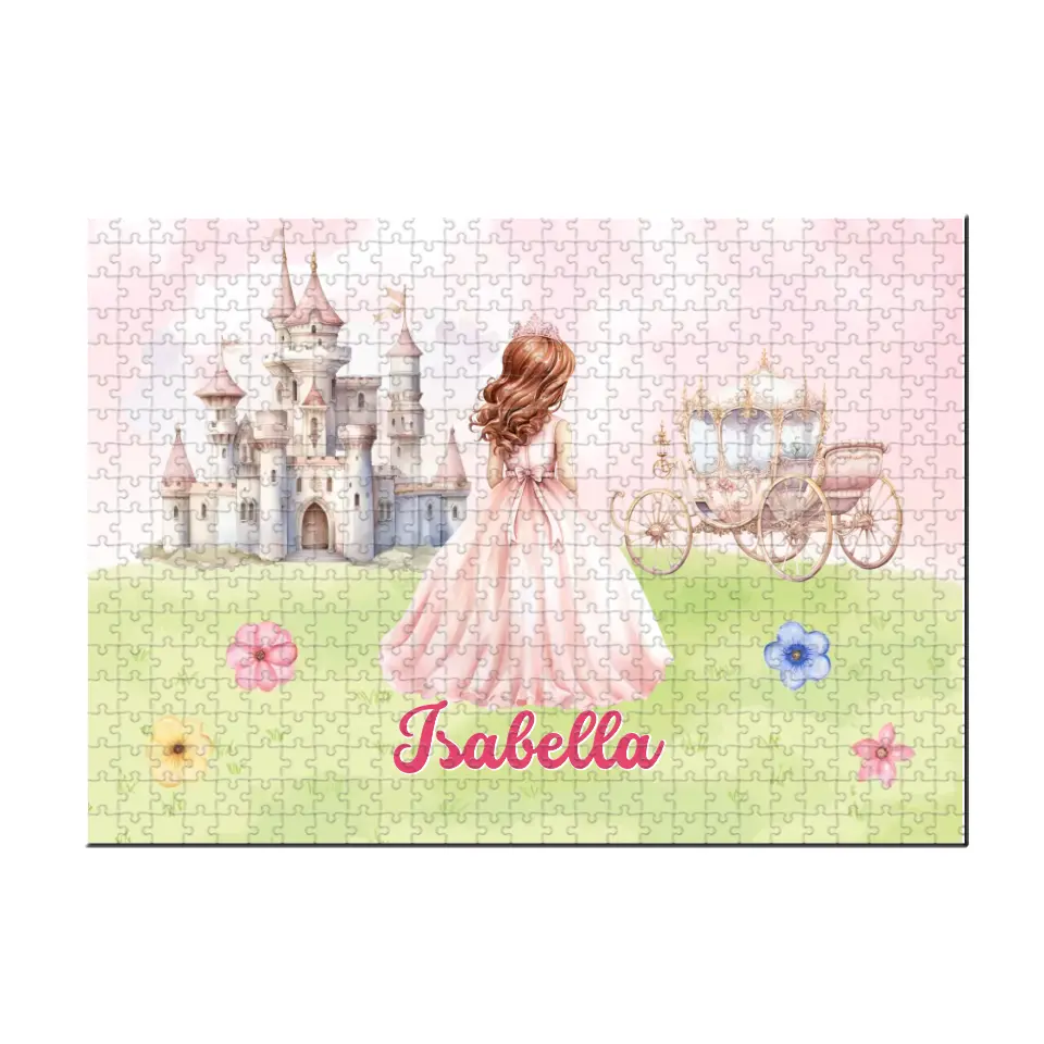 Personalized Princess with Castle Jigsaw Puzzle for Daughter Granddaughter Cute Birthday Gifts
