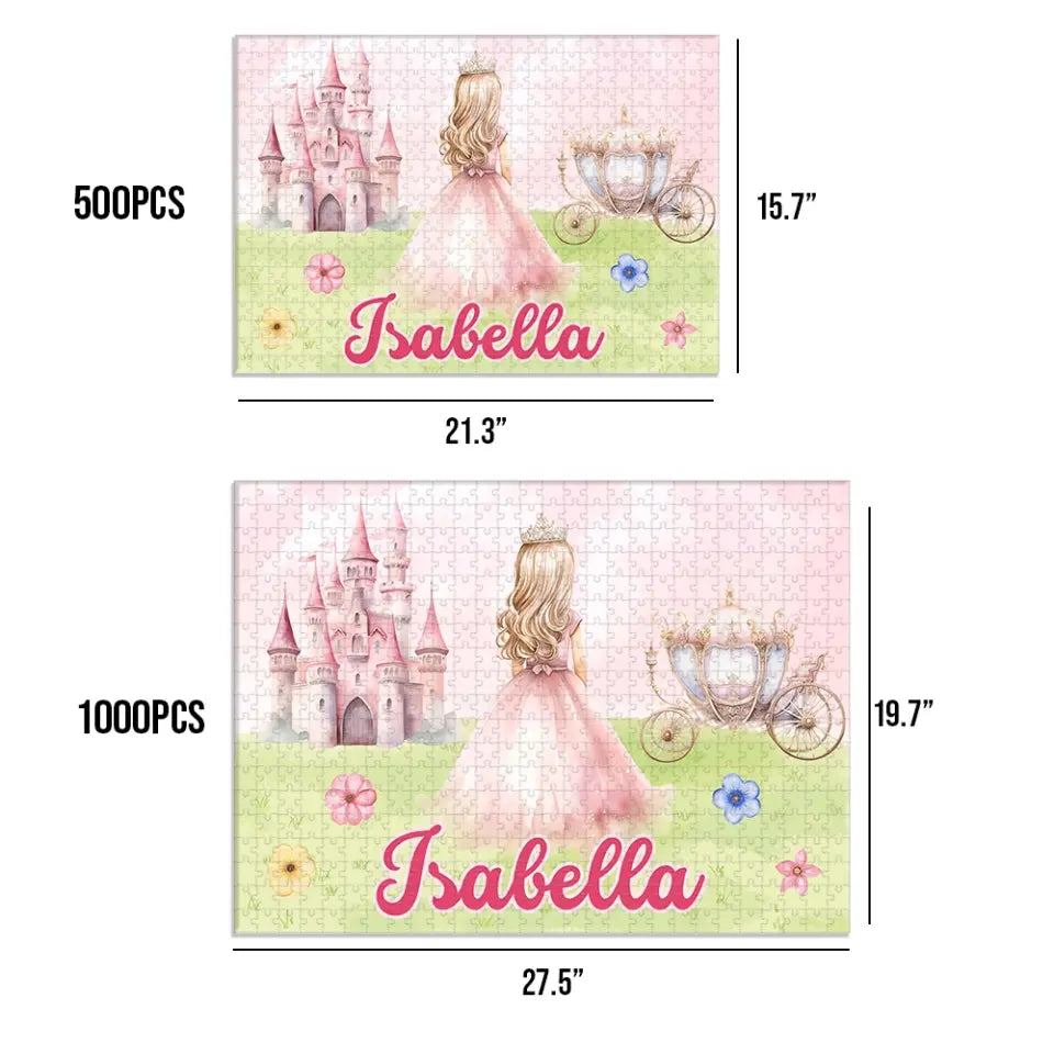 Personalized Princess with Castle Jigsaw Puzzle for Daughter Granddaughter Cute Birthday Gifts