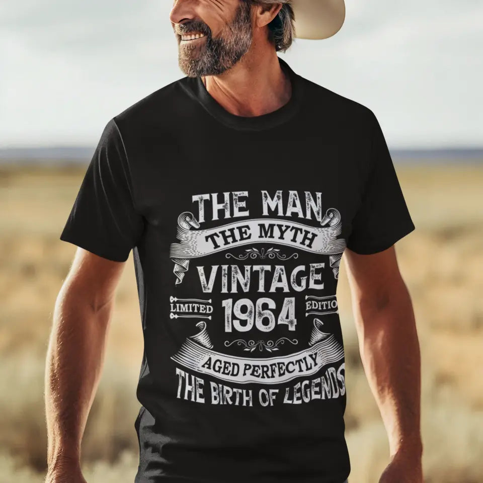 The Man The Myth Vintage Edition - Personalized T-shirt - Birthday Gift For Men | 306IHPNPTS624
