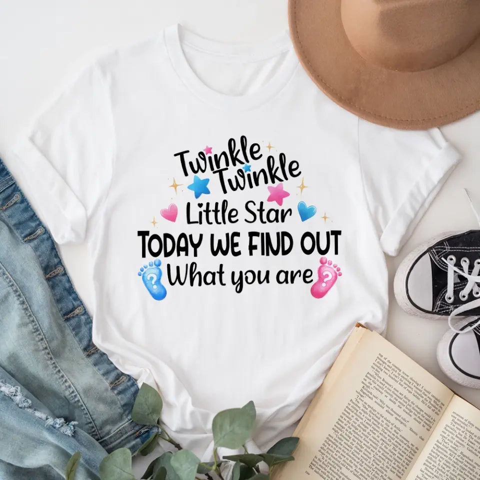Twinkle Twinkle Little Star Gender Reveal Shirt - Gender Reveal Gift - Party Shirts for Men, Woman - Unisex Tee