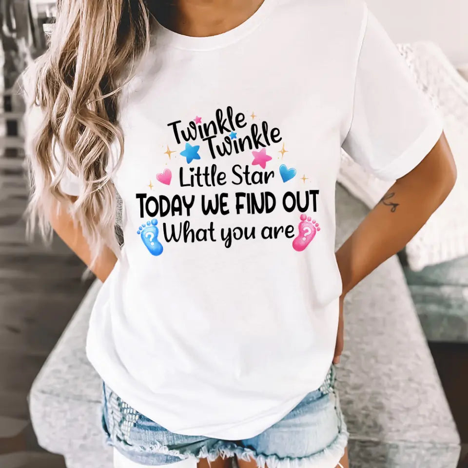 Twinkle Twinkle Little Star What You Are Cute Gender Reveal Shirt for Party Family Outfit