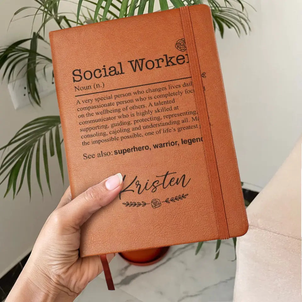 Social Worker Definition JournalCustom Name Birthday Promotion Thank You Gift for Coworkers Boss Bestie