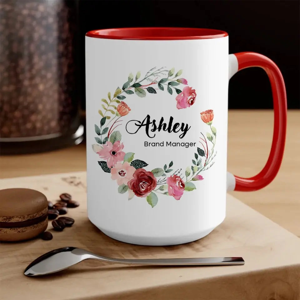 Floral Congratulation on Your Promotion Gift for Coworker Mentor Accent Mug