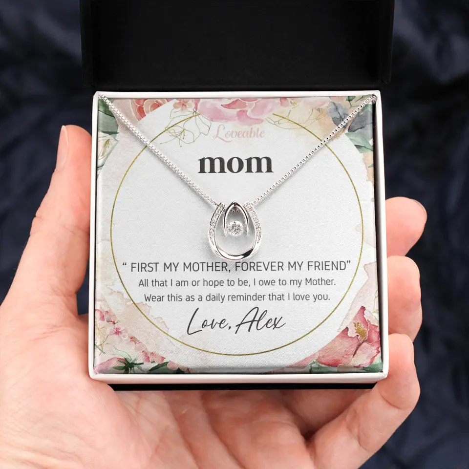 Mom First Mother Forever Friend Daily Reminder that I Love You Necklace for Mommy from Kid