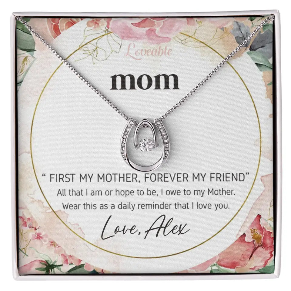 Mom First Mother Forever Friend Daily Reminder that I Love You Necklace for Mommy from Kid