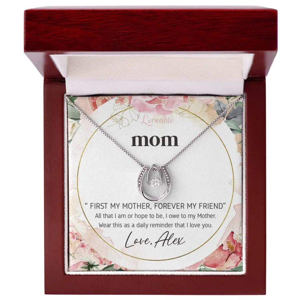 Mom First Mother Forever Friend Daily Reminder that I Love You Necklace for Mommy from Kid