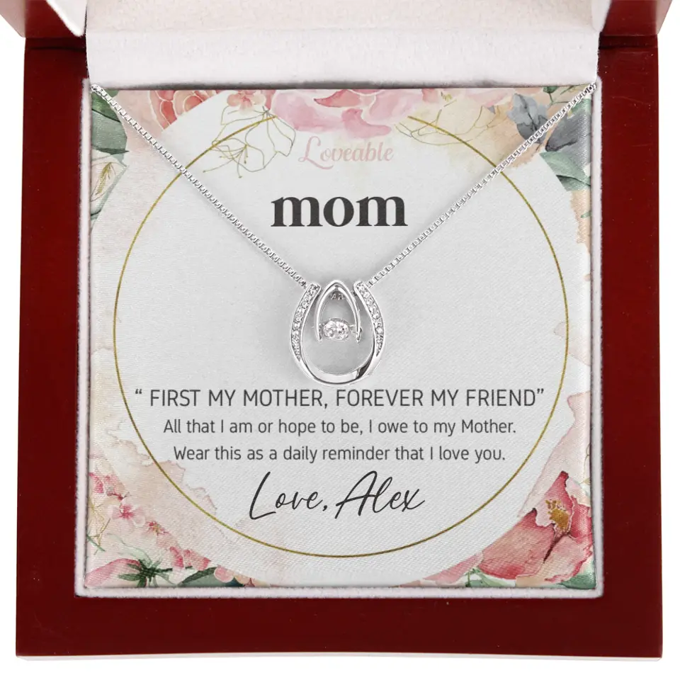 Mom First Mother Forever Friend Daily Reminder that I Love You Necklace for Mommy from Kid