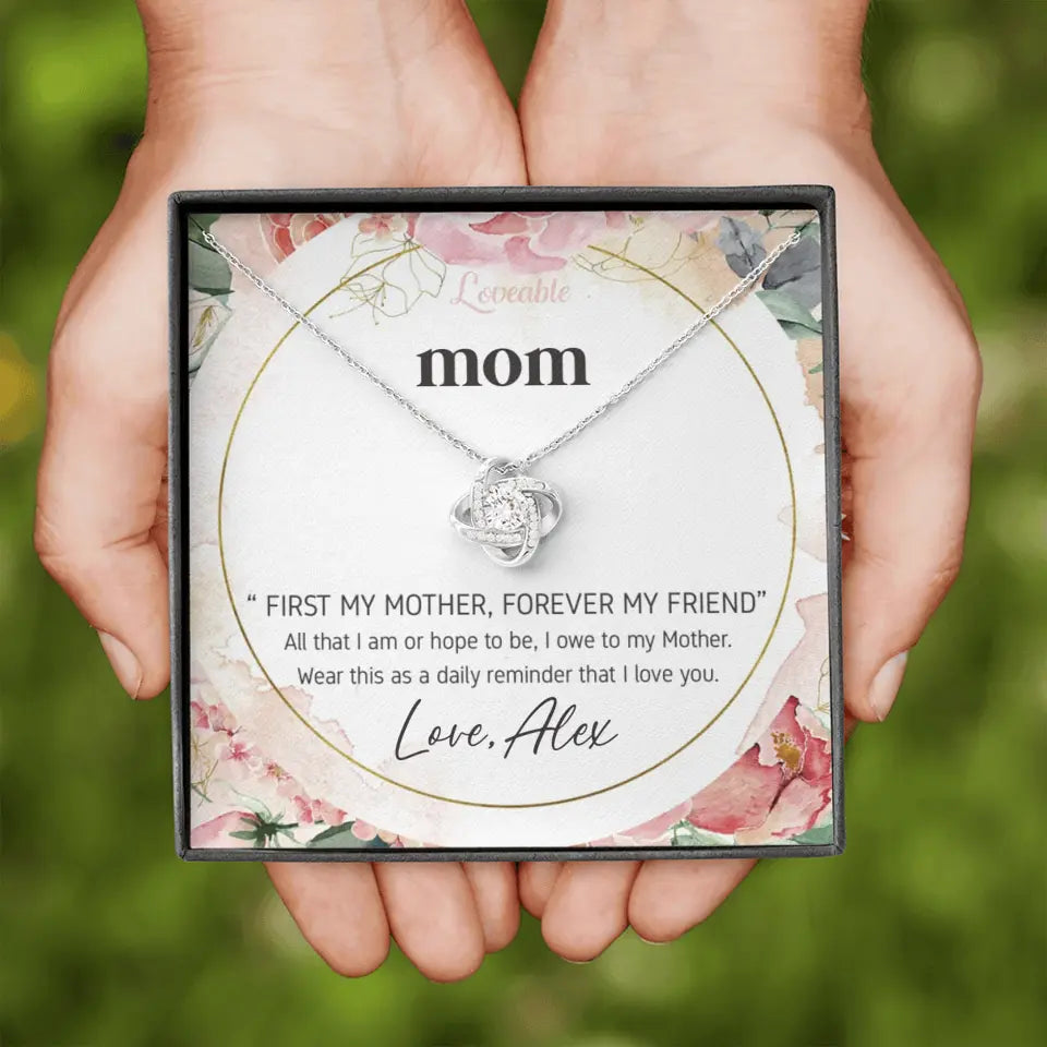 Mom First Mother Forever Friend Daily Reminder that I Love You Necklace for Mommy from Kid