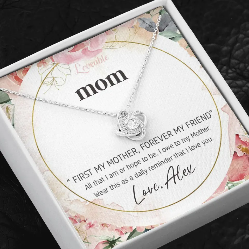 Mom First Mother Forever Friend Daily Reminder that I Love You Necklace for Mommy from Kid