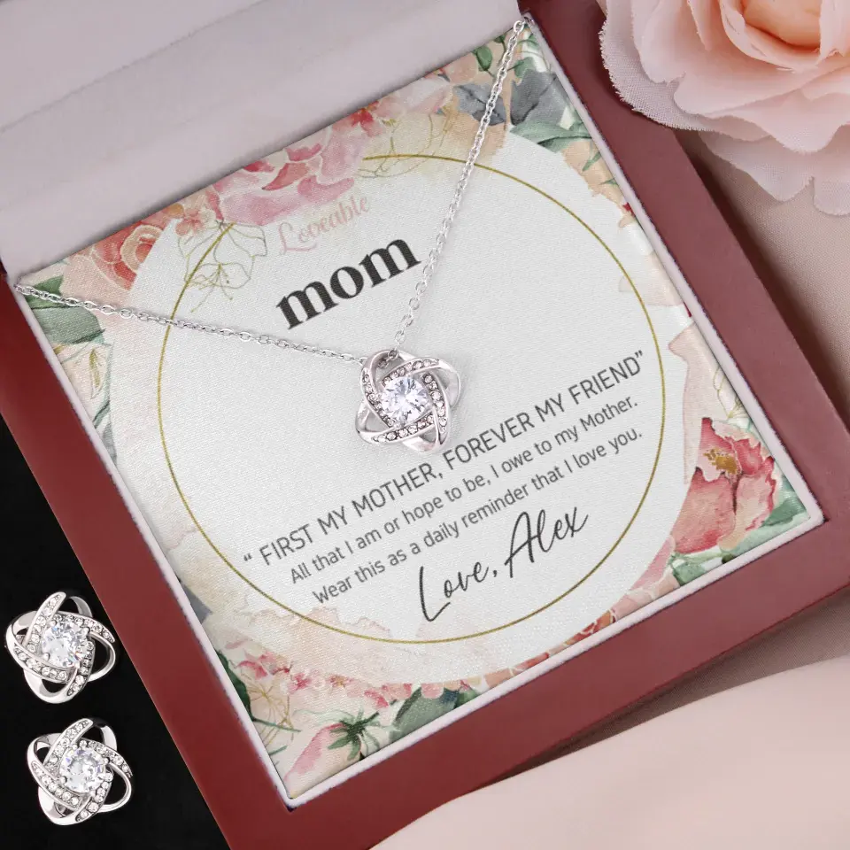 Mom First Mother Forever Friend Daily Reminder that I Love You Necklace for Mommy from Kid