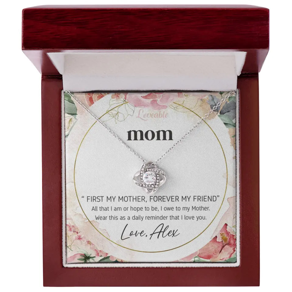Mom First Mother Forever Friend Daily Reminder that I Love You Necklace for Mommy from Kid