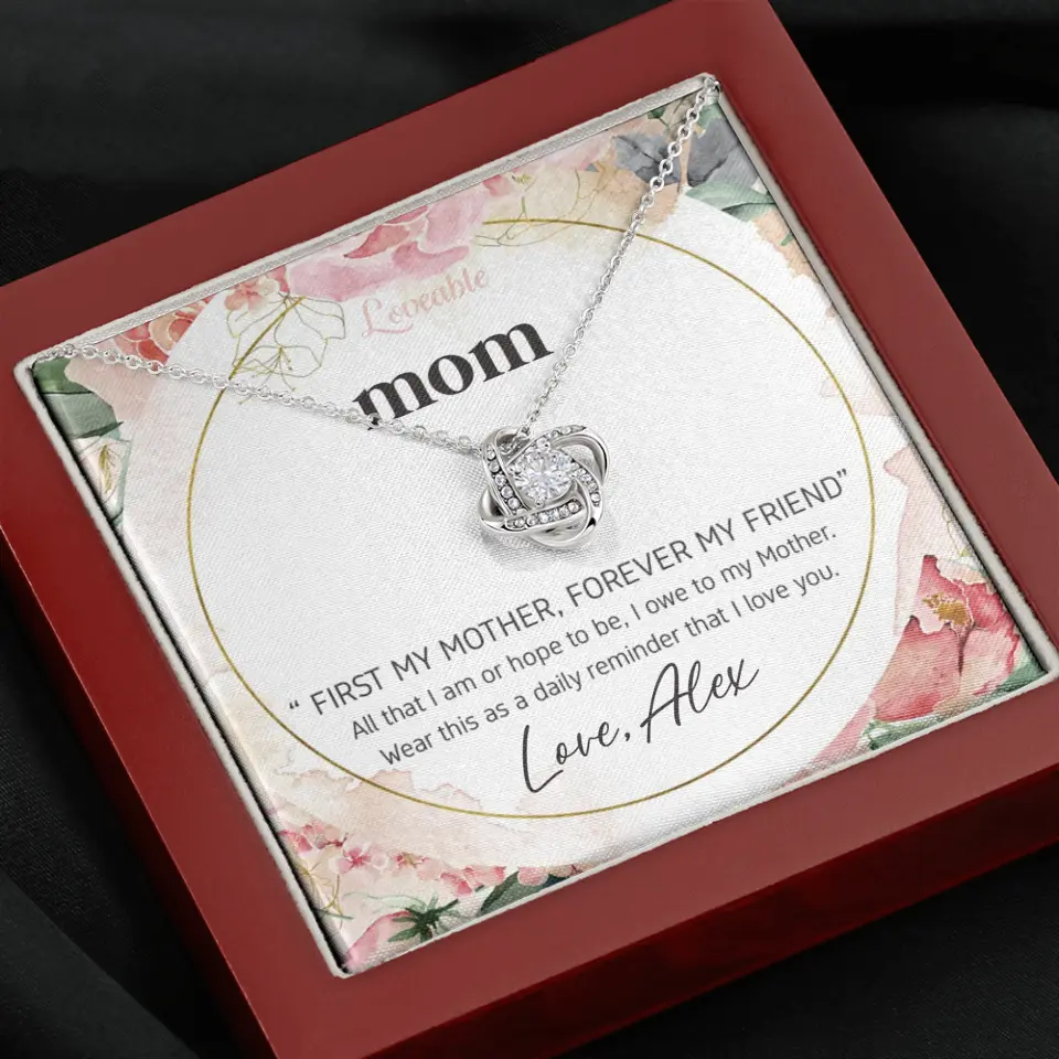 Mom First Mother Forever Friend Daily Reminder that I Love You Necklace for Mommy from Kid