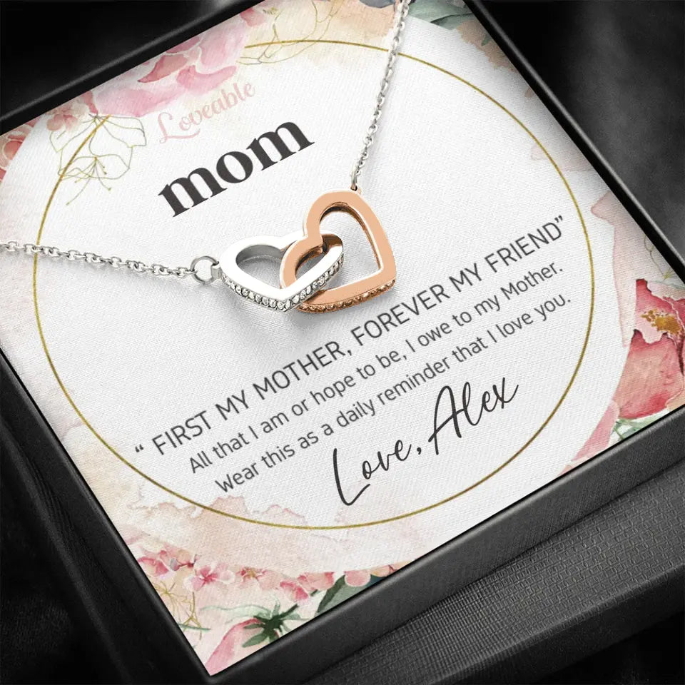 Mom First Mother Forever Friend Daily Reminder that I Love You Necklace for Mommy from Kid