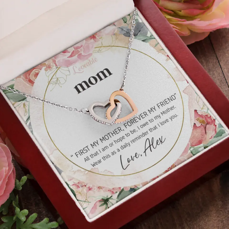 Mom First Mother Forever Friend Daily Reminder that I Love You Necklace for Mommy from Kid