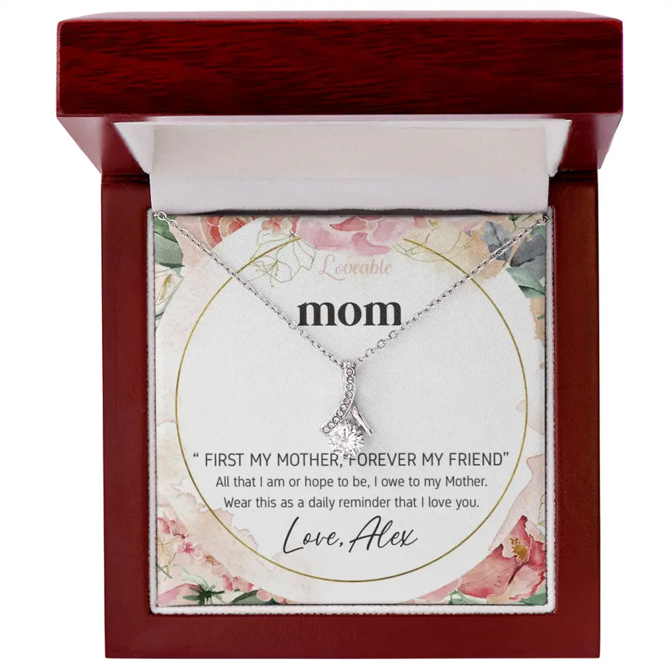Mom First Mother Forever Friend Daily Reminder that I Love You Necklace for Mommy from Kid