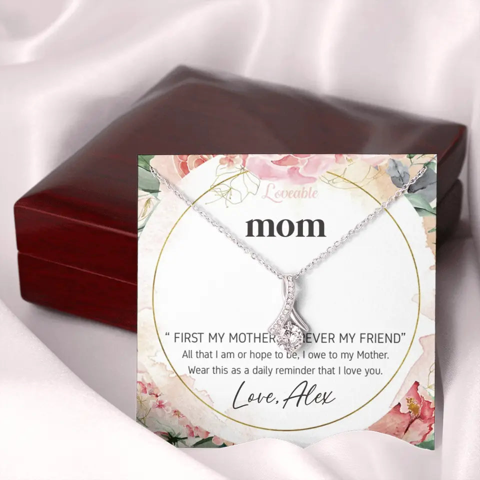 Mom First Mother Forever Friend Daily Reminder that I Love You Necklace for Mommy from Kid