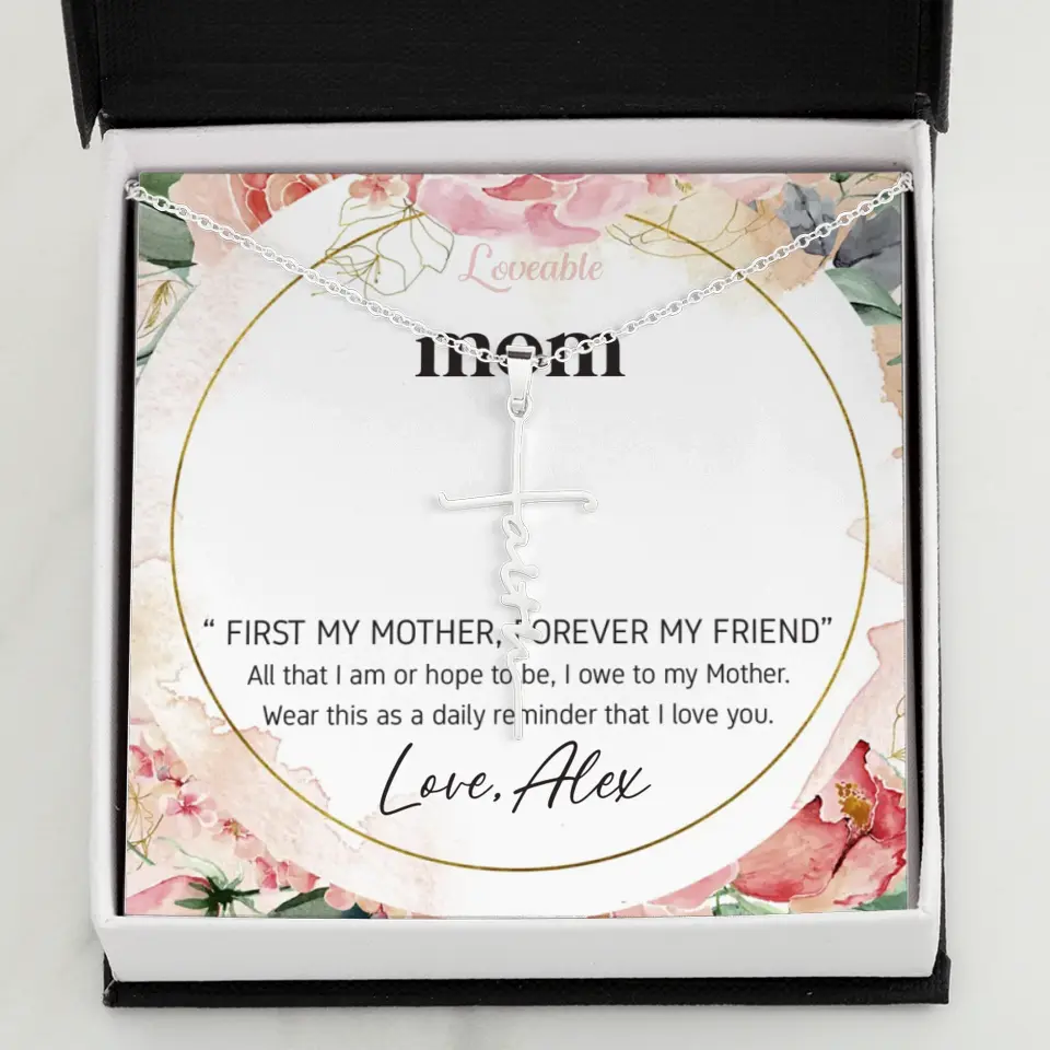 Mom First Mother Forever Friend Daily Reminder that I Love You Necklace for Mommy from Kid