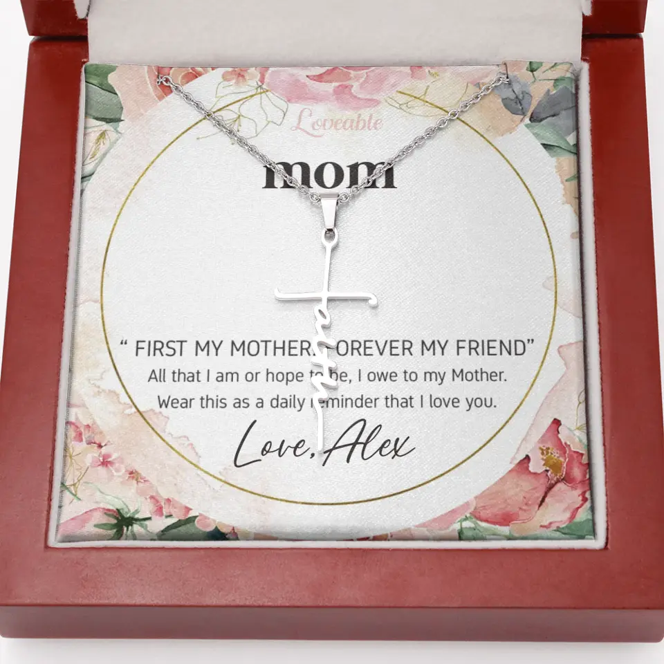Mom First Mother Forever Friend Daily Reminder that I Love You Necklace for Mommy from Kid