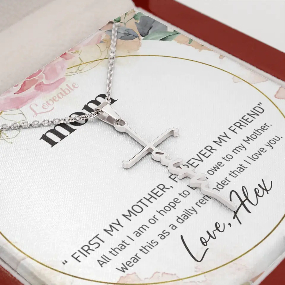 Mom First Mother Forever Friend Daily Reminder that I Love You Necklace for Mommy from Kid