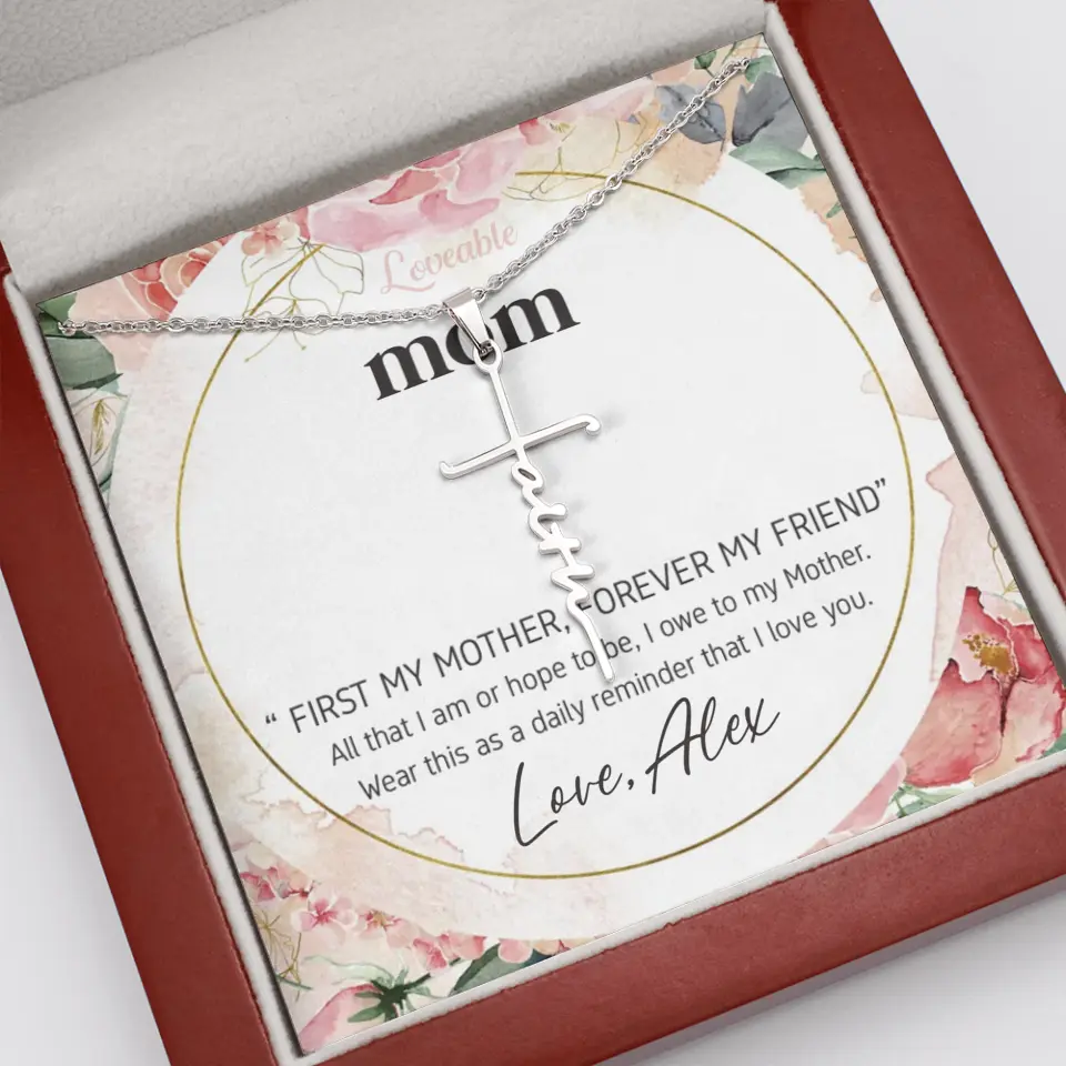 Mom First Mother Forever Friend Daily Reminder that I Love You Necklace for Mommy from Kid