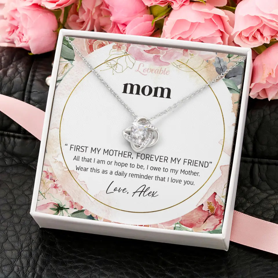 Mom First Mother Forever Friend Daily Reminder that I Love You Necklace for Mommy from Kid