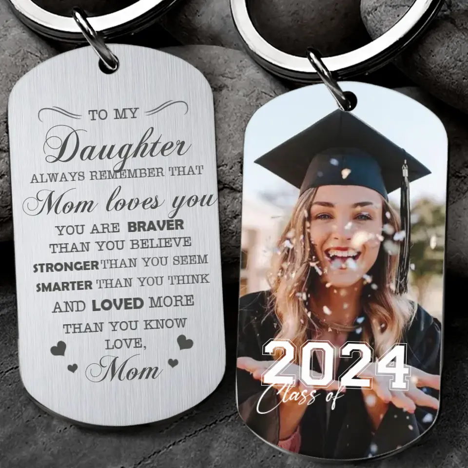 You're Braver Than You Believe, Encouraging Gift from Parent, Personalized Photo Keychain