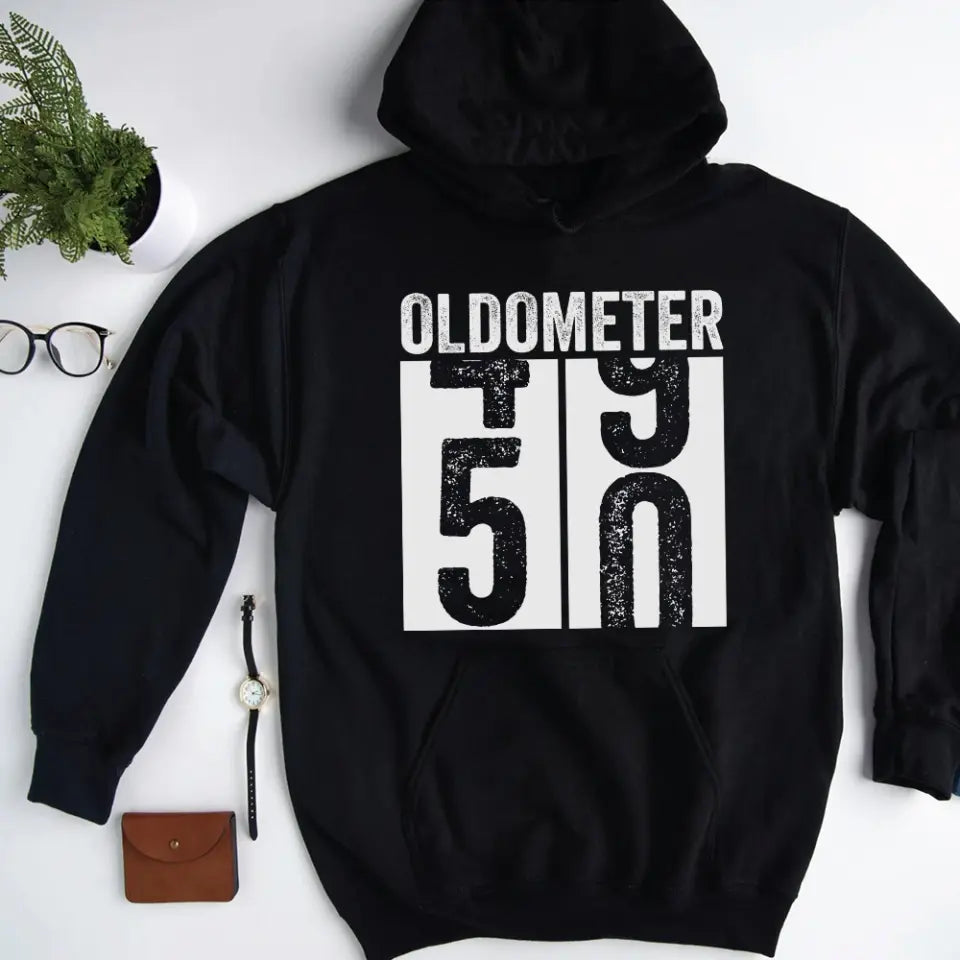 Oldometer Funny Vintage 50 60 70 Personalized Hoodie