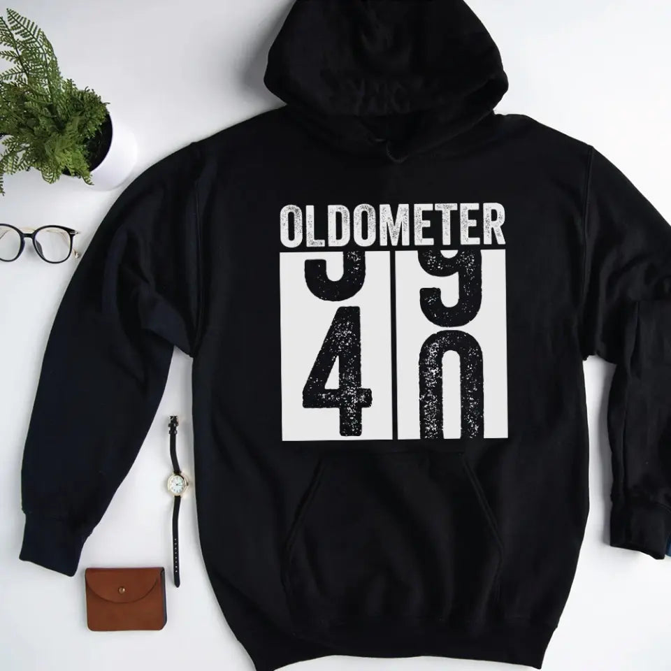 Oldometer Funny Vintage 50 60 70 Personalized Hoodie